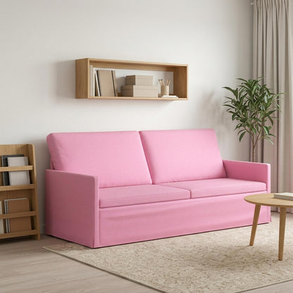 vidaXL 3 Seater Sofa Pink 190 x 81 x 82 cm Fabric 1