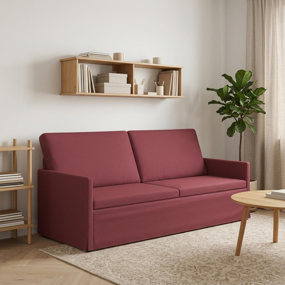 vidaXL 3 Seater Sofa Wine Red 190 x 81 x 82 cm Fabric 1
