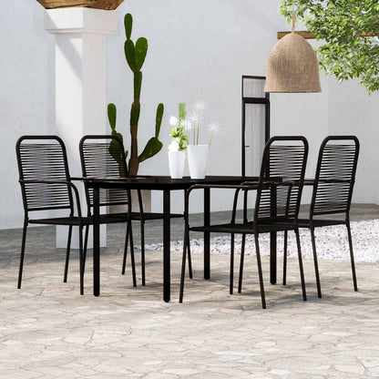 vidaXL 5 Piece Garden Dining Set Black 1
