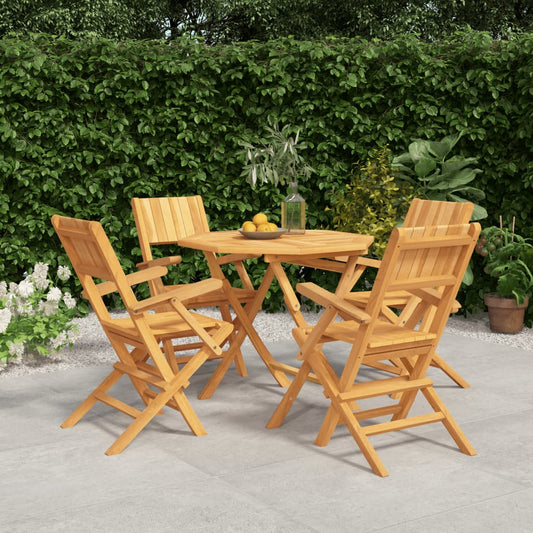 vidaXL 5 Piece Garden Dining Set Solid Wood Teak 1