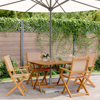 vidaXL 5 Piece Garden Dining Set Taupe Fabric and Solid Wood 1