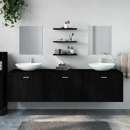 vidaXL 6 Piece Bathroom Furniture Set Black Engineered Wood 1