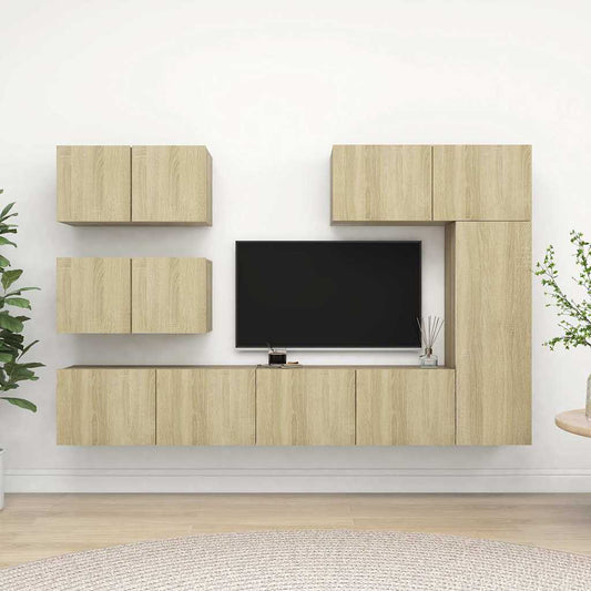 vidaXL 6 Piece TV Cabinet Set Sonoma Oak Engineered Wood 1