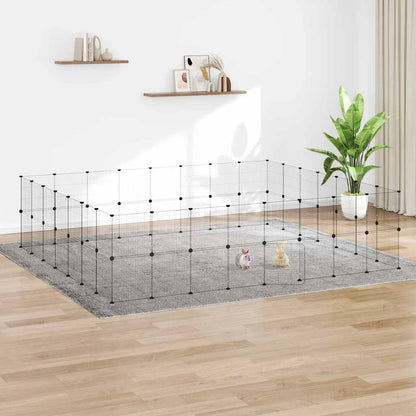 vidaXL 60-Panel Pet Cage with Door Black 280x245x70 cm Steel 1