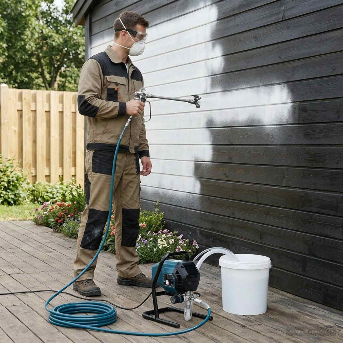 vidaXL Airless Paint Sprayer 7.6 m Hose 220V 1.5 L/min 200 Bar 1
