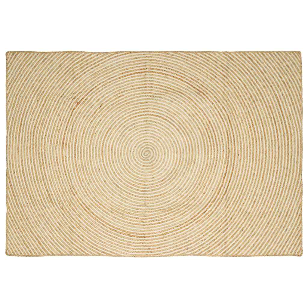 vidaXL Area Rug Natural and White 240 x 340 cm Jute 1