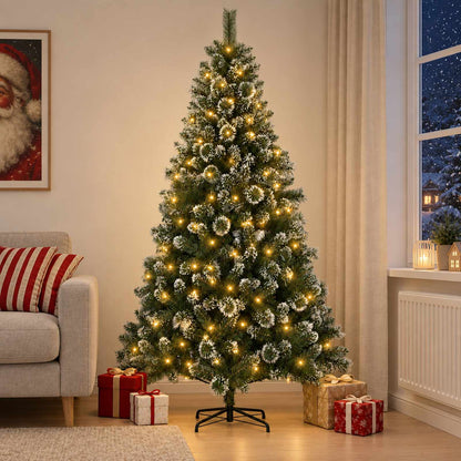 vidaXL Artificial Christmas Tree 240 cm 300 LEDs Warm White 1