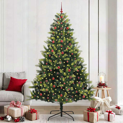 vidaXL Artificial Hinged Christmas Tree 300 LEDs Green 240 cm 1