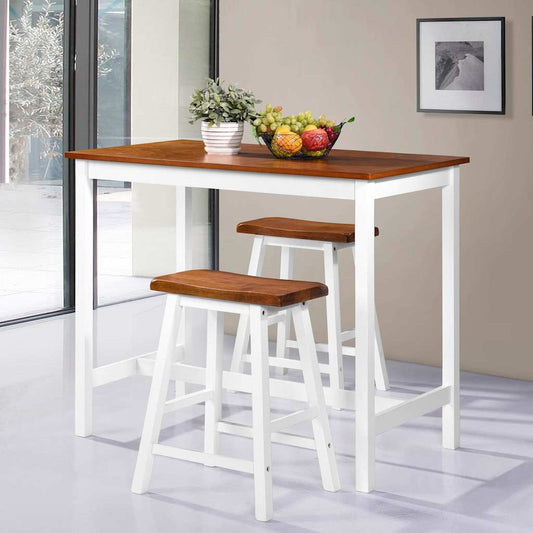 245547 vidaXL Bar Table and Stool Set 3 Pieces Solid Wood 1