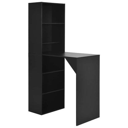 280228 vidaXL Bar Table with Cabinet Black 115x59x200 cm 1