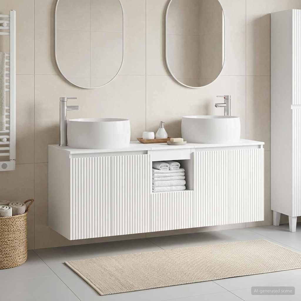 vidaXL Bathroom Cabinet Set 3 pcs White 49.5 x 44.5 x 66 cm 1