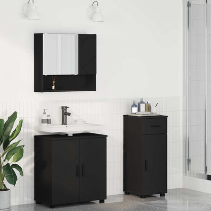 vidaXL Bathroom Furniture Set 3 pcs Black 61 x 35 x 64 cm 1