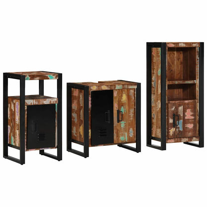 vidaXL Bathroom Furniture Set 3 pcs Multicolour and Black 1