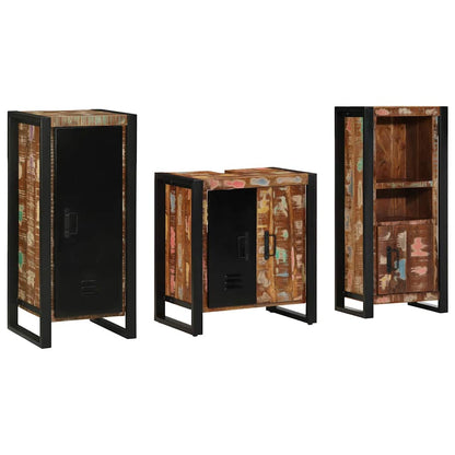 vidaXL Bathroom Furniture Set 3 pcs Multicolour and Black 1