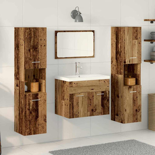 vidaXL Bathroom Furniture Set 4 pcs Old Wood Engineered Wood 1