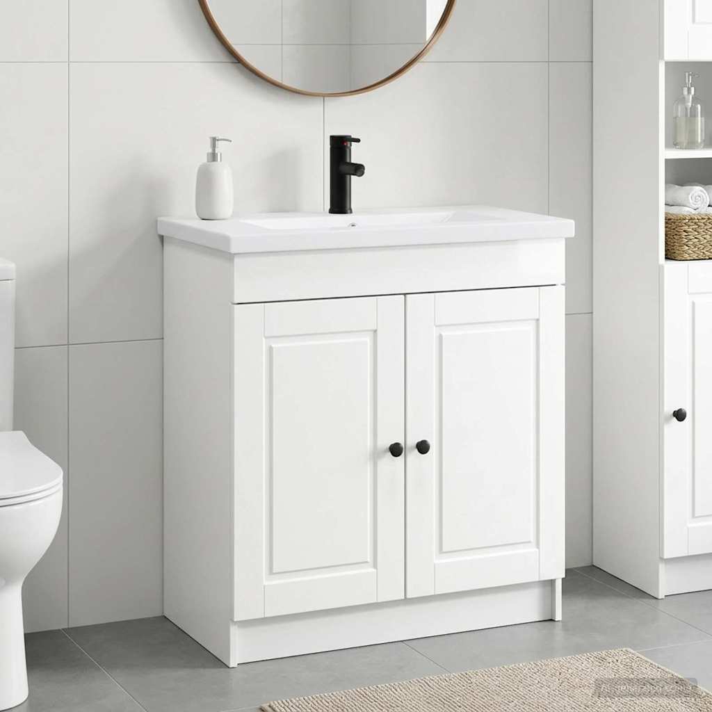 vidaXL Bathroom Furniture Set High Gloss White 56 x 37.5 x 81 cm 1