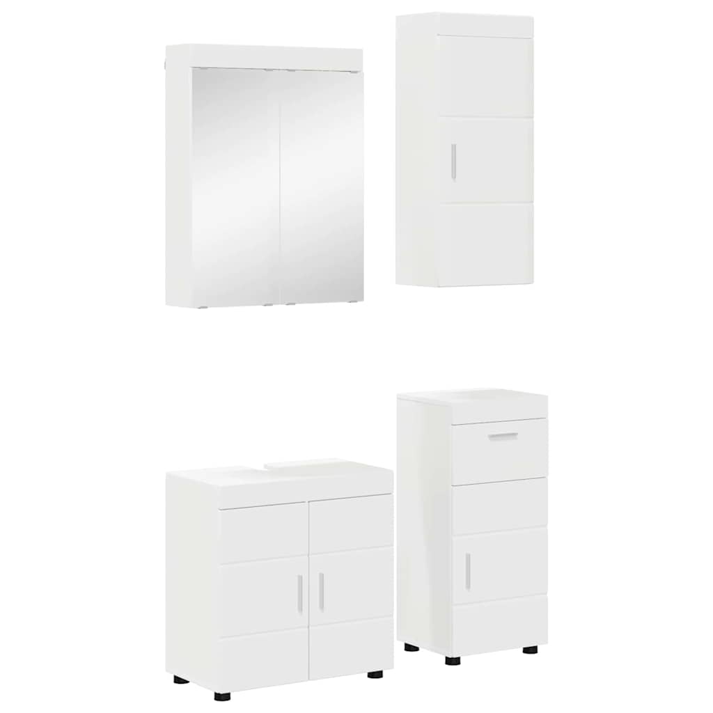 vidaXL Bathroom Furniture Set TULUM 4 pcs White 60 x 34 x 63 cm 1