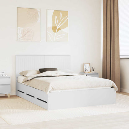 vidaXL Bed Frame with Drawer White 150 x 200 cm Engineer Wood 1