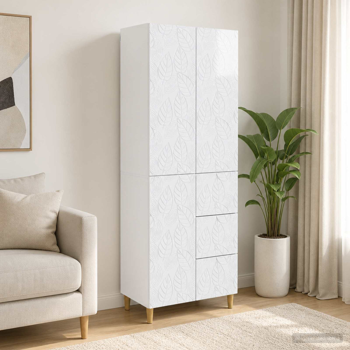 vidaXL Cabinet Set 2 pcs High Gloss White 66 x 34.5 x 90 cm 1