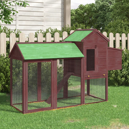 vidaXL Chicken Coop Mocha 193x65x117 cm Solid Wood Pine 1
