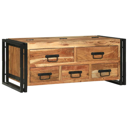 Coffee Table Brown Solid Acacia Wood
