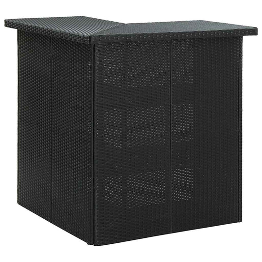 vidaXL Corner Bar Table Black 100x50x105 cm Poly Rattan 1