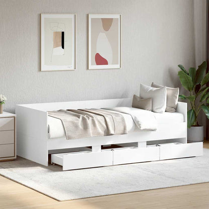 vidaXL Daybed with Drawers without Mattress White 100x200 cm 1