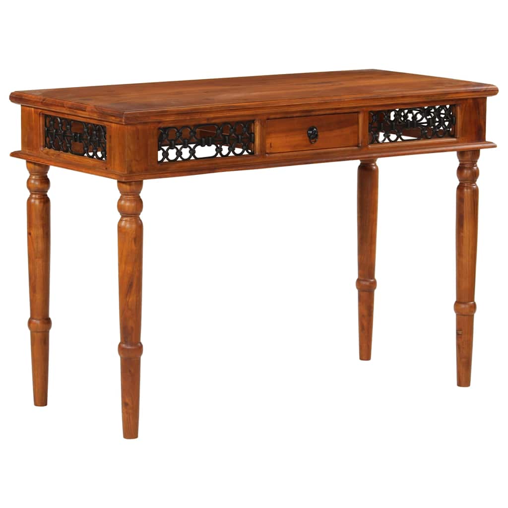 vidaXL Desk with Drawer 110x50x76 cm Solid Wood Acacia 1
