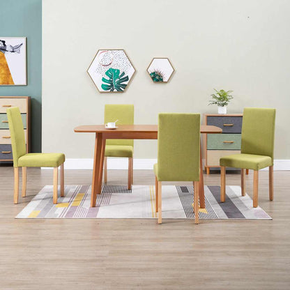 vidaXL Dining Chairs 4 pcs Green Fabric 1