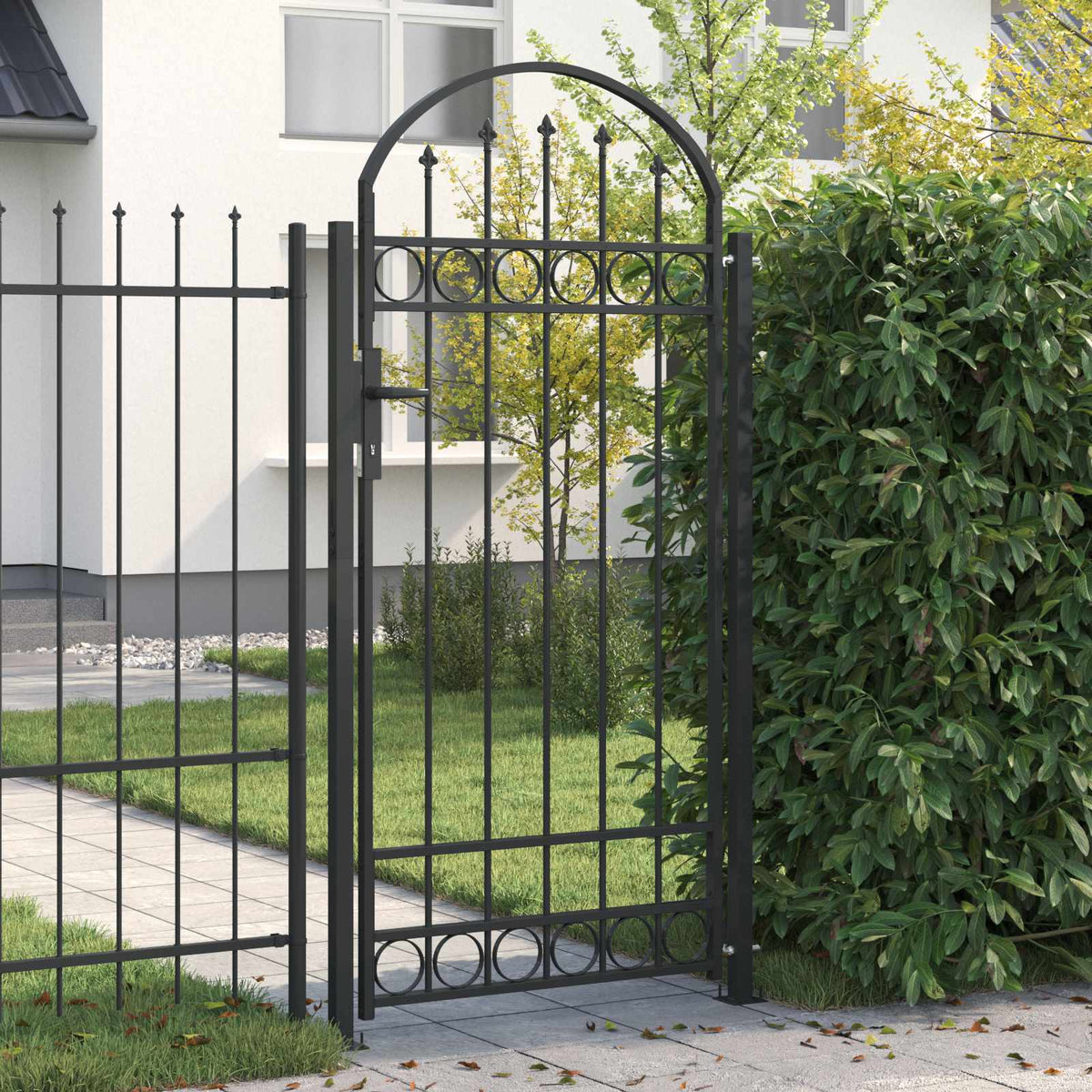vidaXL Fence Post ASSEN 200 x 88 x 14 cm Steel Grey Lockable 1