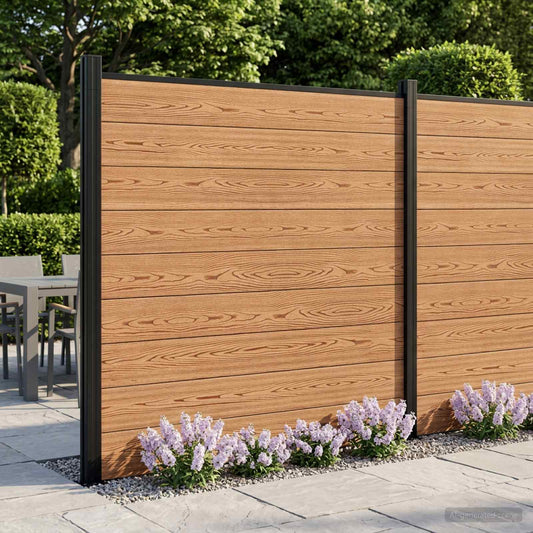 vidaXL Fence Set 175 x 186 cm WPC and Aluminium Brown 1