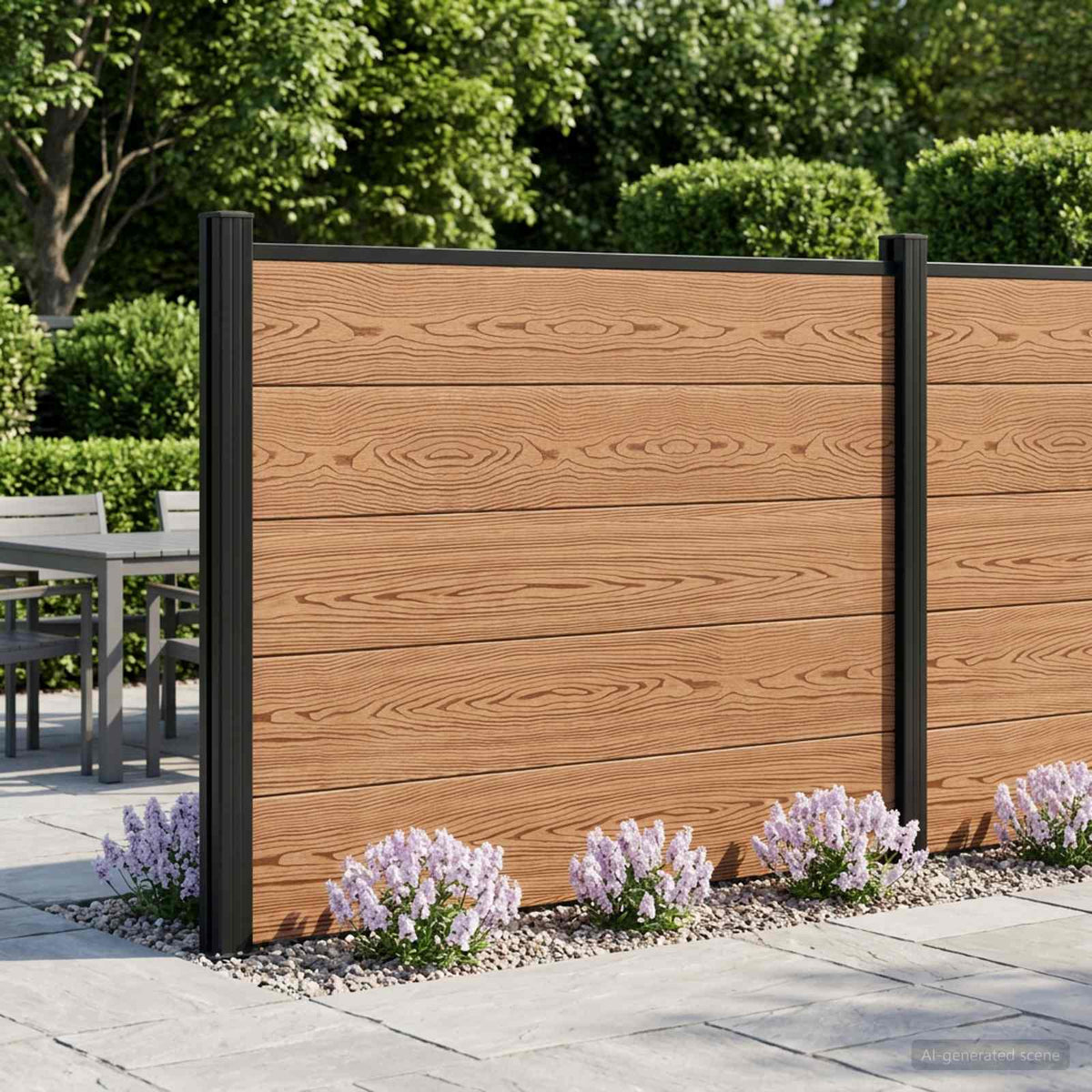 vidaXL Fence Set 180 x 105 cm WPC and Aluminium Brown 1