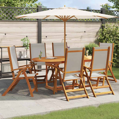 vidaXL Folding Chairs 6 pcs Solid Wood Acacia and Textilene 1