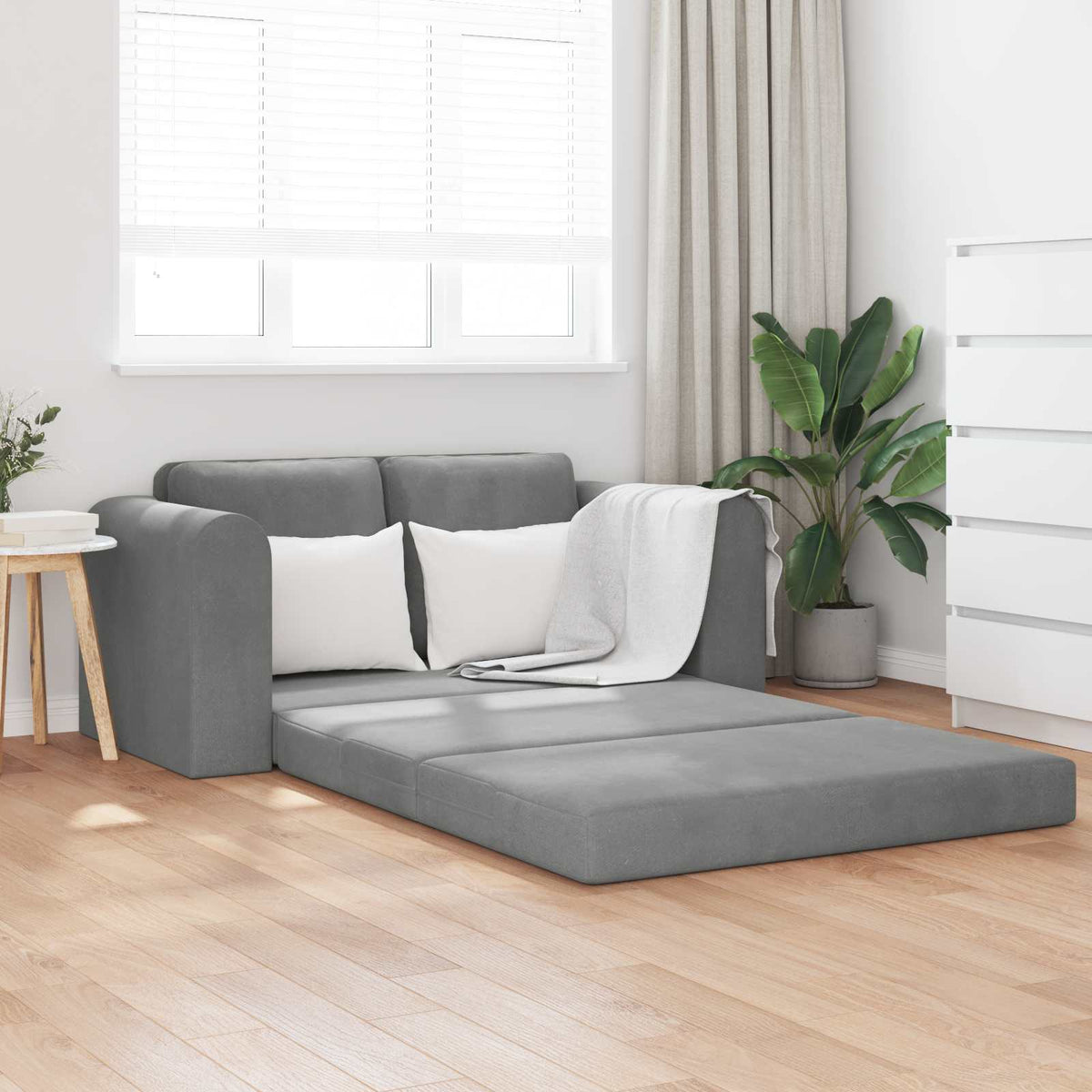 vidaXL Folding Sofa Bed Dark Grey 148 x 71 x 83 cm Velvet 1
