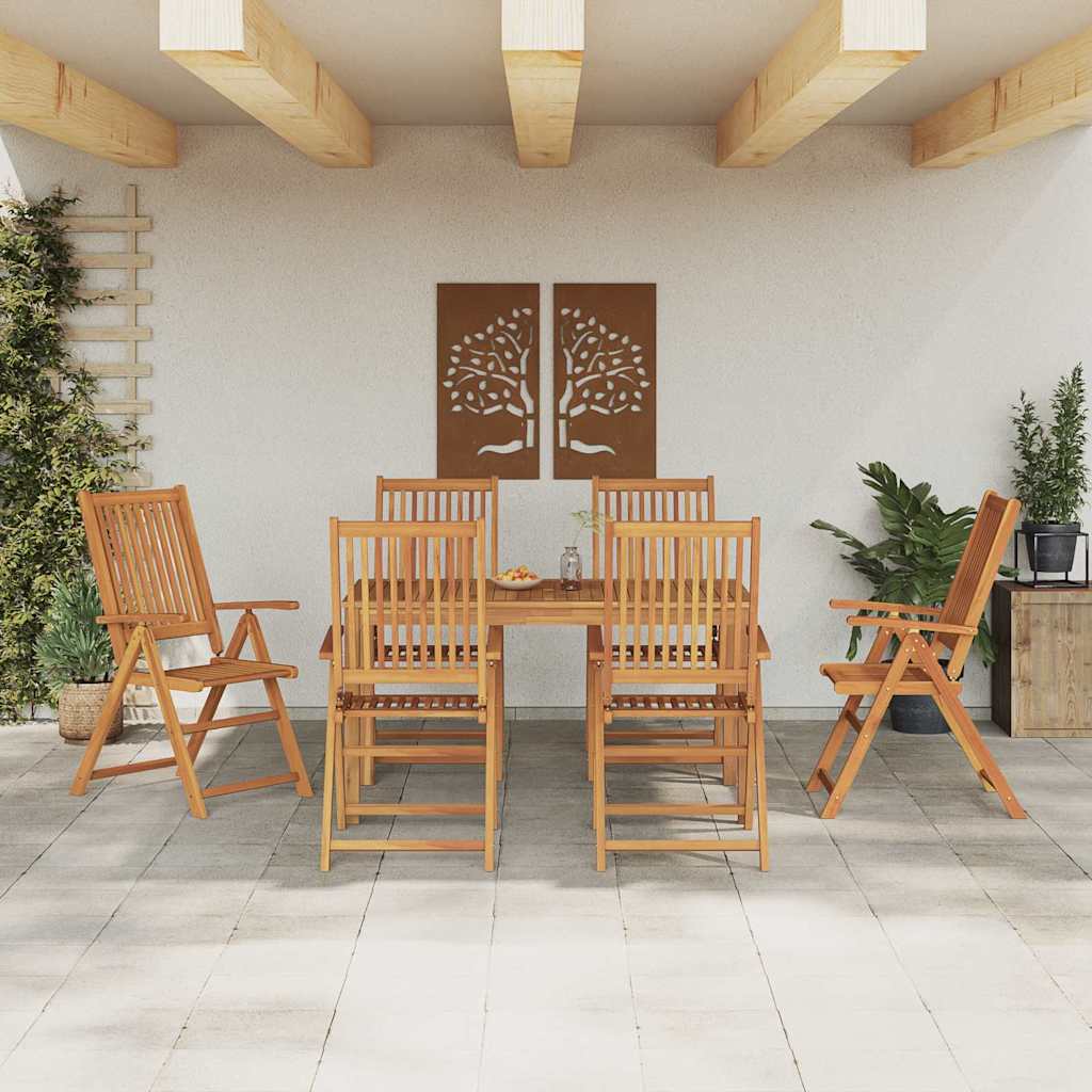 vidaXL Garden Dining Set 7 pcs 6-Seaters Natural Solid Acacia Wood 1