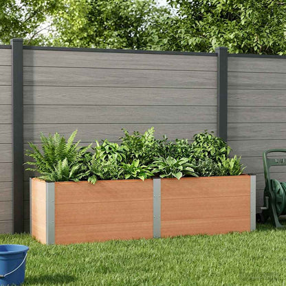 vidaXL Garden Raised Bed Brown 200 x 50 x 54 cm WPC and Aluminium 1