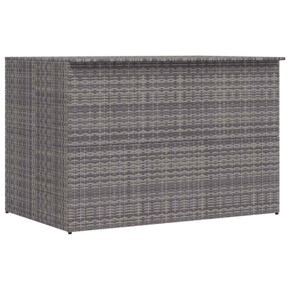 vidaXL Garden Storage Box Grey 150x100x100 cm Poly Rattan 1