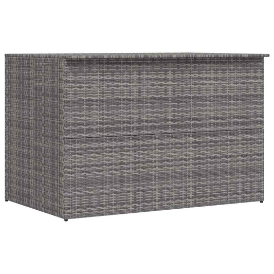 vidaXL Garden Storage Box Grey 150x100x100 cm Poly Rattan 1