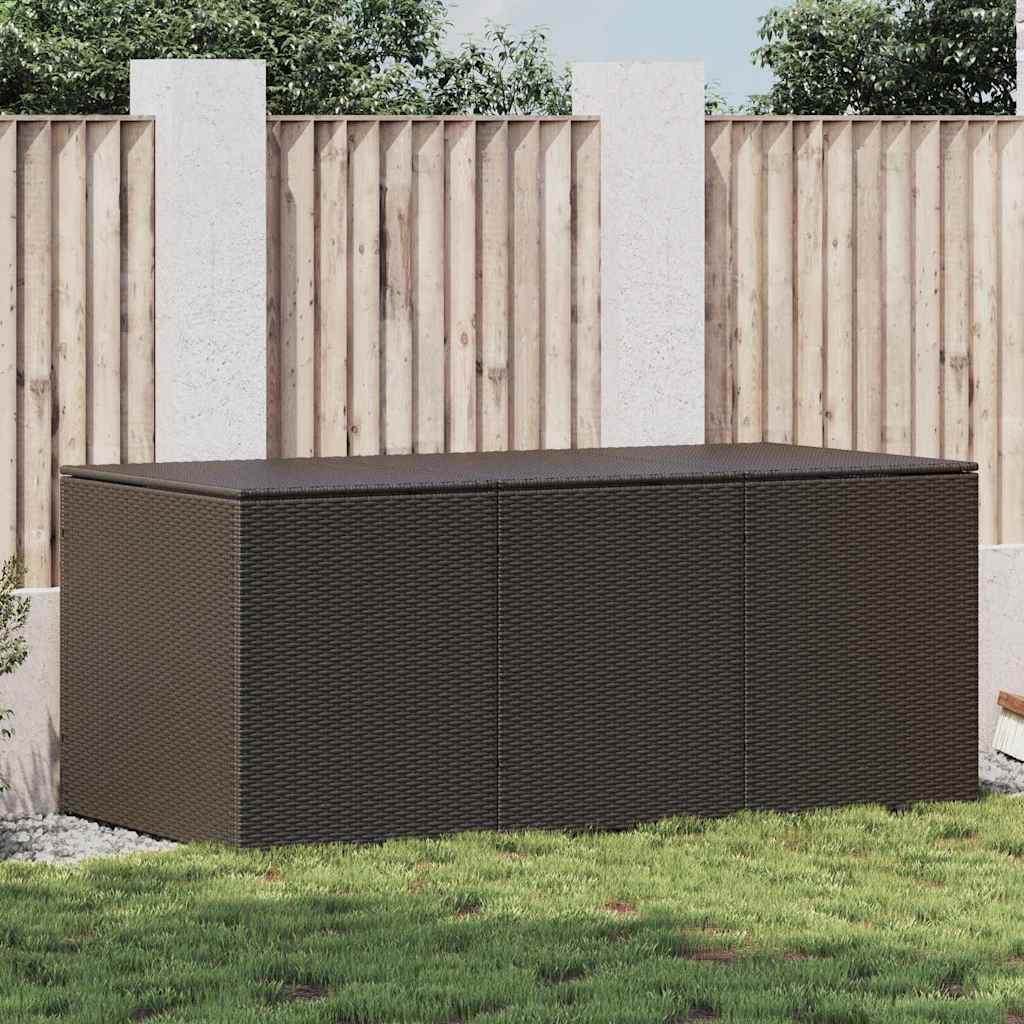 vidaXL Garden Storage Box Poly Rattan 180x90x70 cm Brown 1