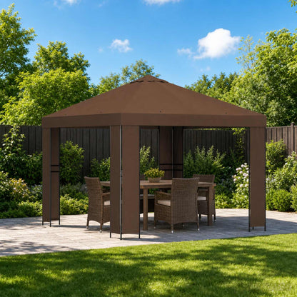 vidaXL Gazebo 3 x 3 m Brown Polyester and Steel 190 gsm 1
