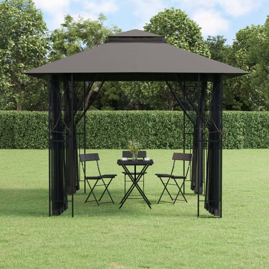 vidaXL Gazebo with Sidewalls Anthracite 300x300x270 cm Steel 1