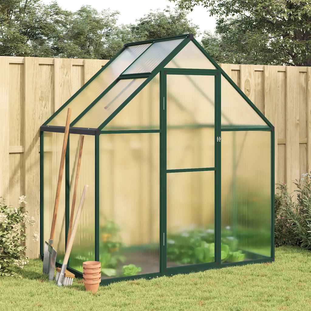 vidaXL Greenhouse with Base Frame Green 169x114x195 cm Aluminium 1