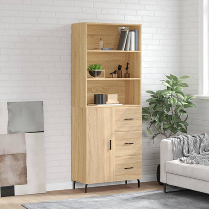 vidaXL Highboard Sonoma Oak 69,5x34x180 cm Engineered Wood 1