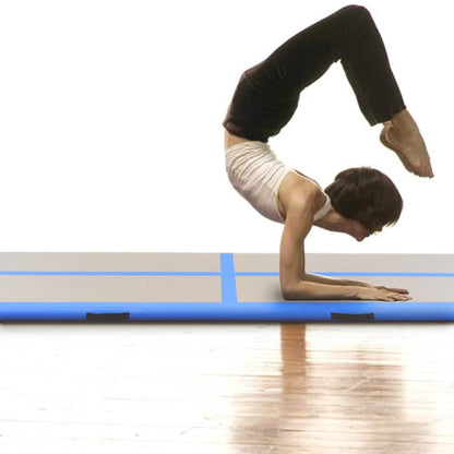vidaXL Inflatable Gymnastics Mat with Pump 800x100x10 cm PVC Blue 1