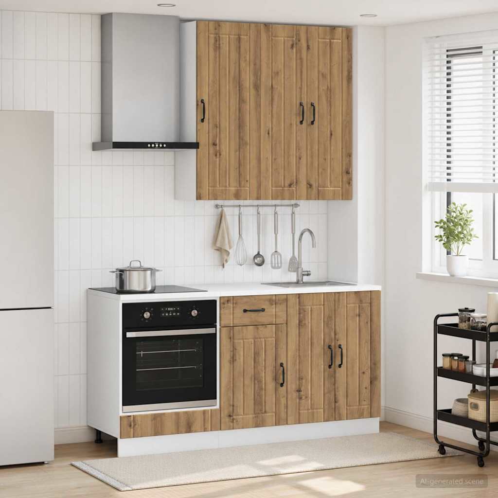 vidaXL Kitchen Unit LUCCA 5 pcs Artisan Oak Engineered Wood 1