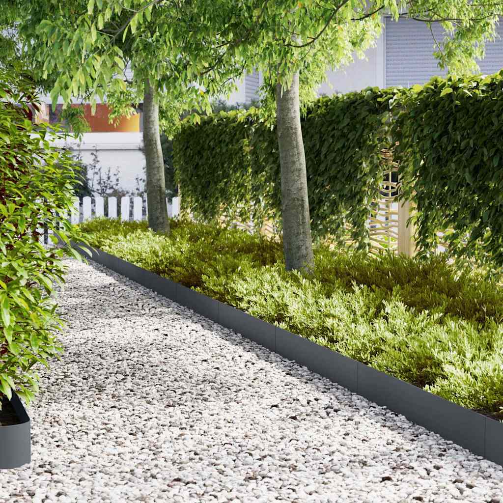 vidaXL Lawn Edging 50 pcs 100 x 0.05 x 20 cm Cold Rolled Steel 1