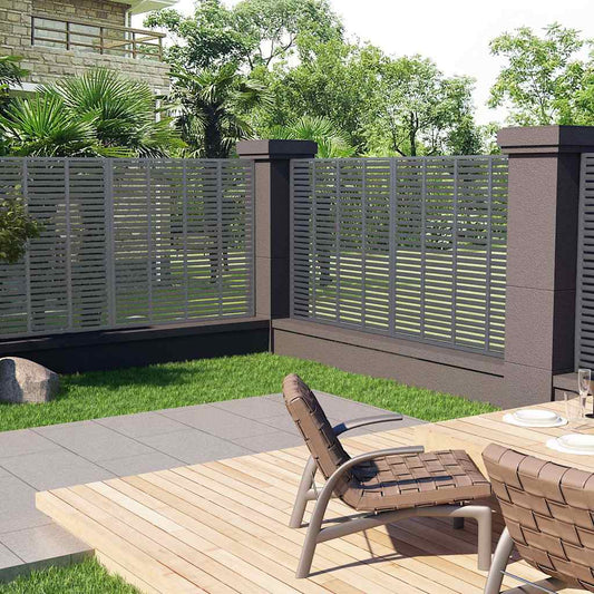 vidaXL Louver Fence WPC 180x180 cm Grey 1