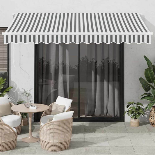 vidaXL Manual Retractable Awning Anthracite&White 350x250 cm 1