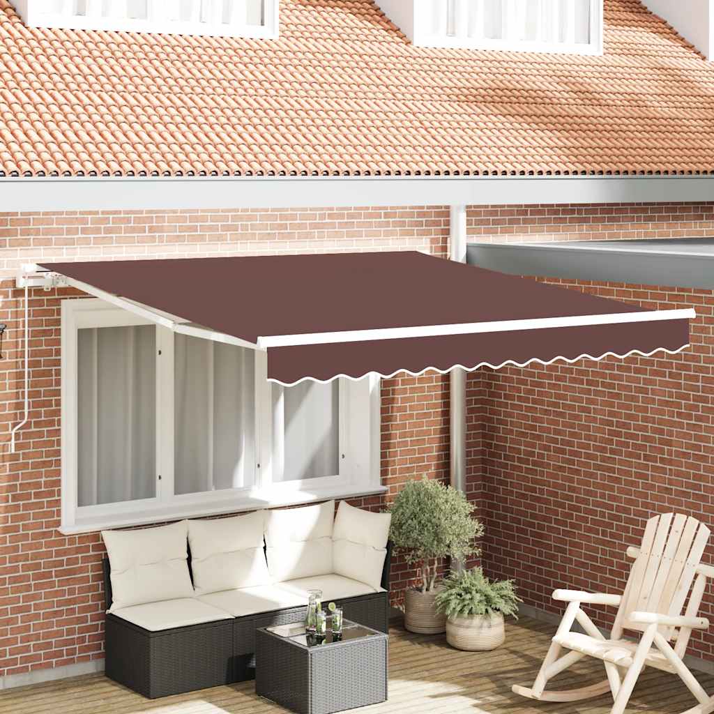 vidaXL Manual Retractable Awning Brown 300x250 cm 1