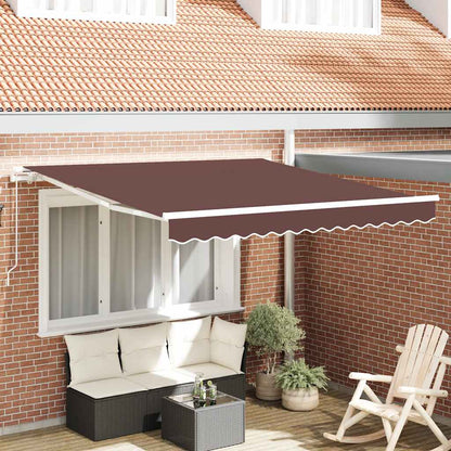 vidaXL Manual Retractable Awning Brown 300x250 cm 1